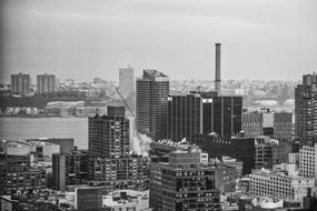 panoramic view of new york in black and white background