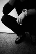 Waiting Man black and white