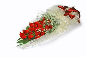 bouquet of flowers packed