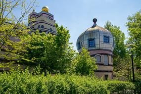 Spiral Hundertwasser house in Forest