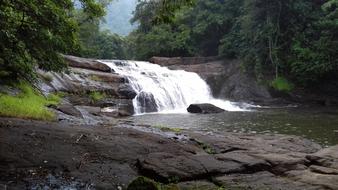beautiful waterfall on the rocks