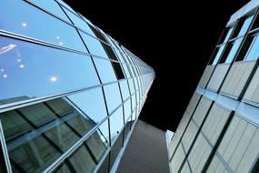 vertical photo of glass skyscrapers in Frankfurt