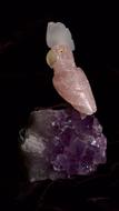 colored quartz on black background
