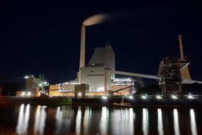 Night Photograph of Industry