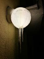 street lamp in icicles