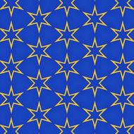 six pointed Stars, Blue And Gold Pattern