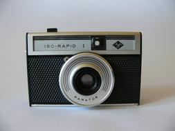 old retro camera on a white background