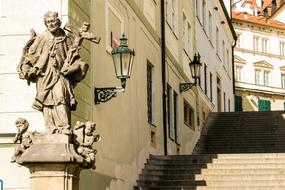 Photo of stairs in the old town in Prague, Czech Republic