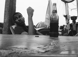 People relax black and white