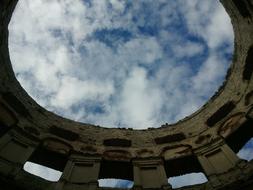 view from the ruins to the clouds