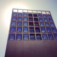 hotel with windows on the waterfront