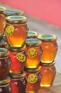 glass jar with honey