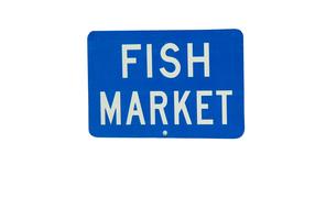 blue fish sign