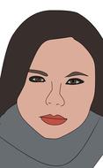 computer portrait of a brunette