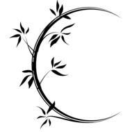 circle flowers leaves decorative