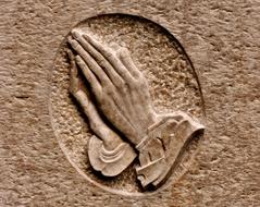 Praying Hands Religious Stone