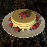 Pancakes with berries fresh