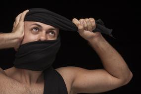 Male Model Photography with black scarf