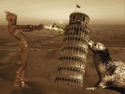Fantasy Leaning Tower Of Pisa Seal