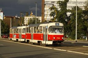 streetcar on the road in the street