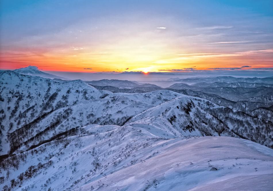 Mountains Snow Sunrise