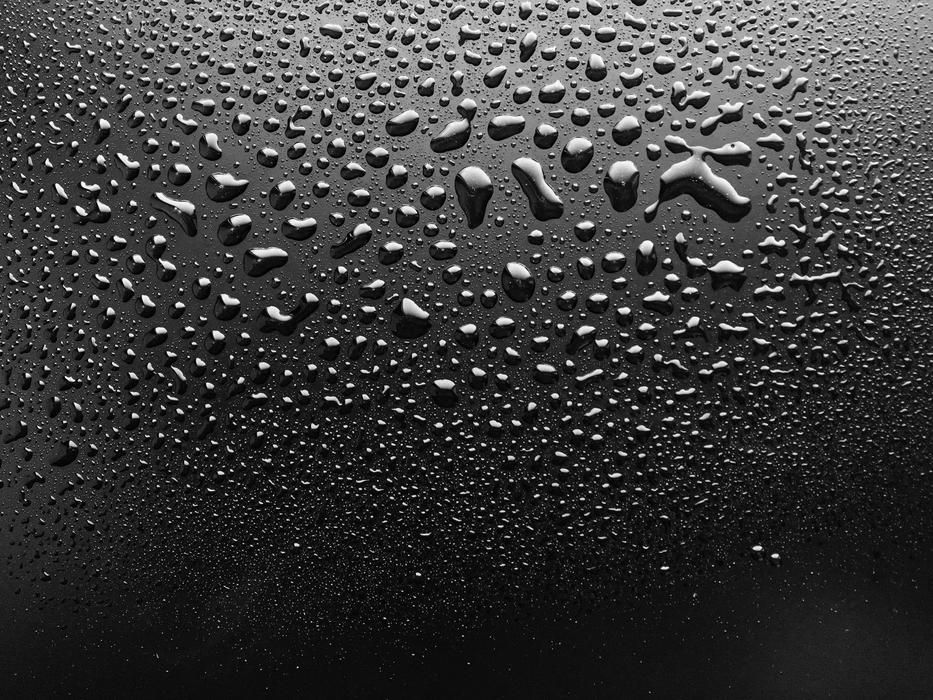 drops of water on a black background