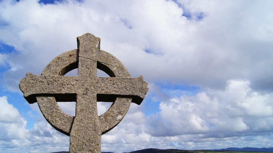 cross in a circle of stone