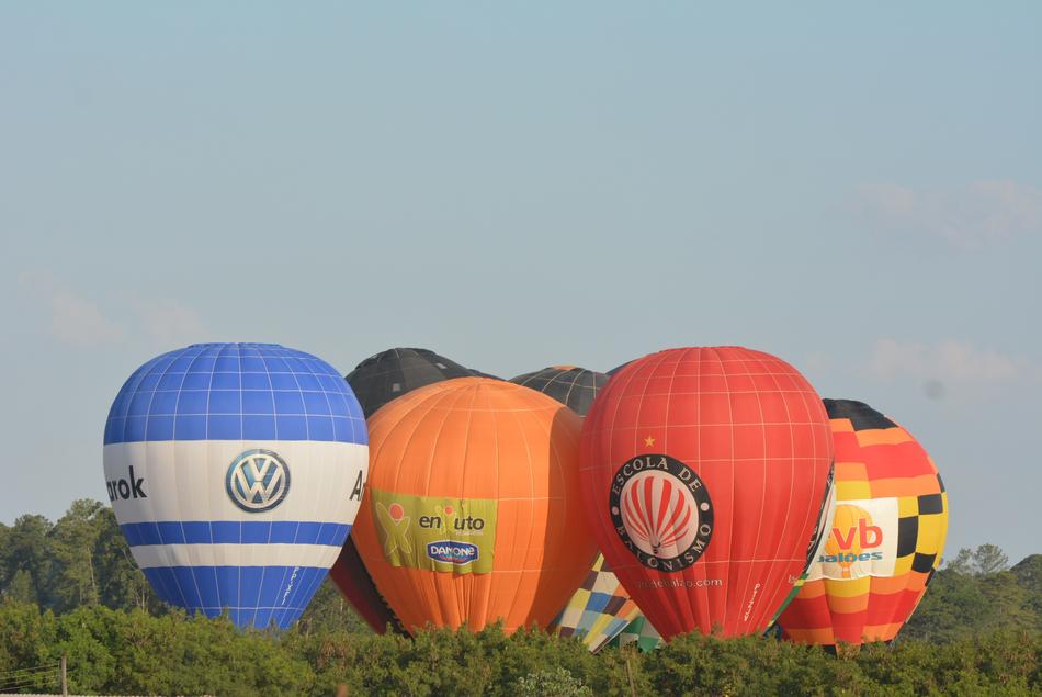 balloons tied to the field