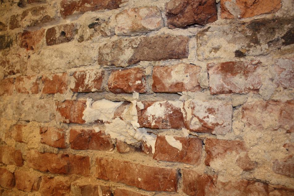 old wall brick destroyed