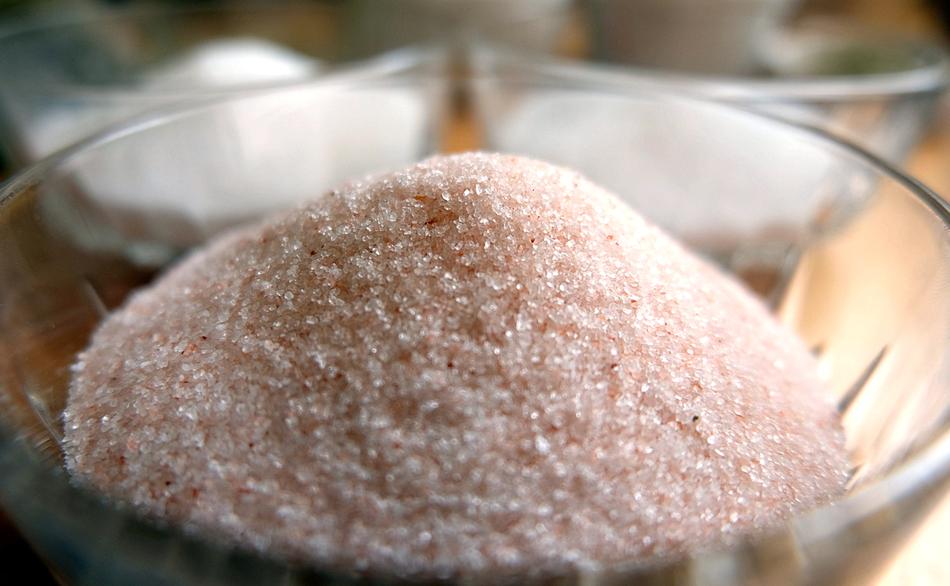 handful of salt in a bowl