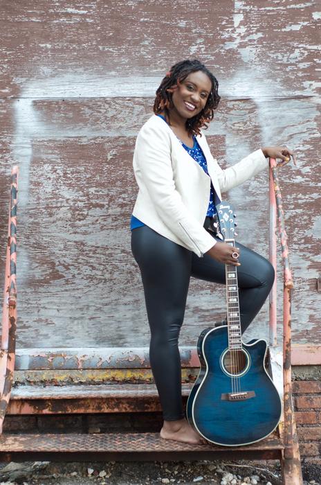 fun girl with a guitar
