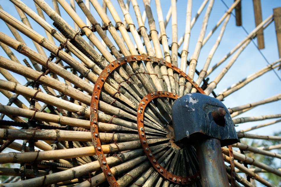 Bamboo Water Wheel Natural