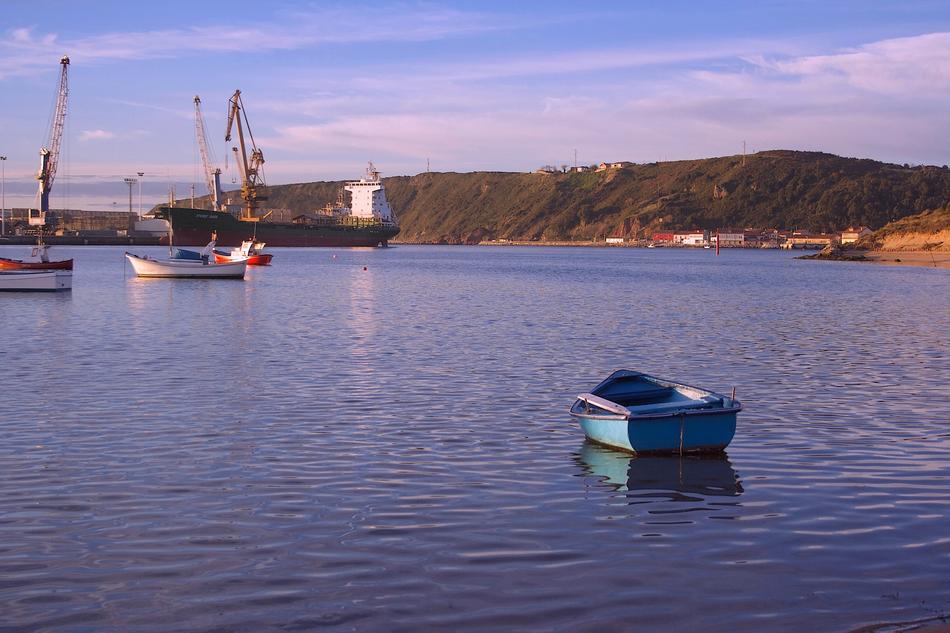 fishing boat floating on the sea