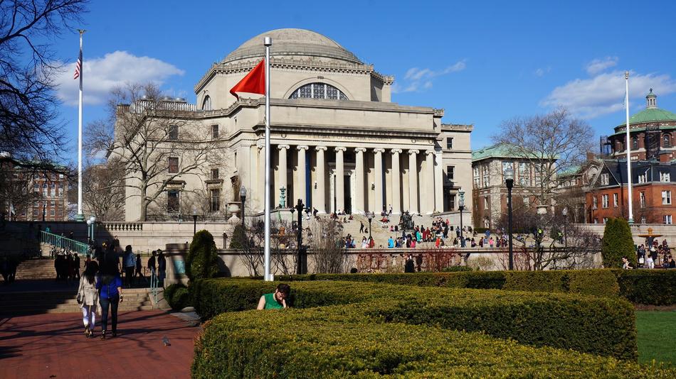 Columbia University Blue White
