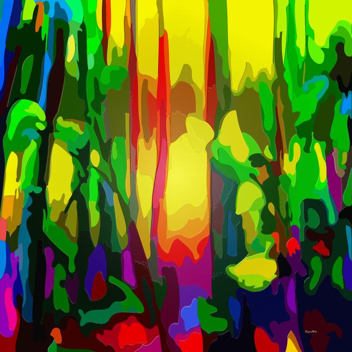 abstract vibrant colour botany