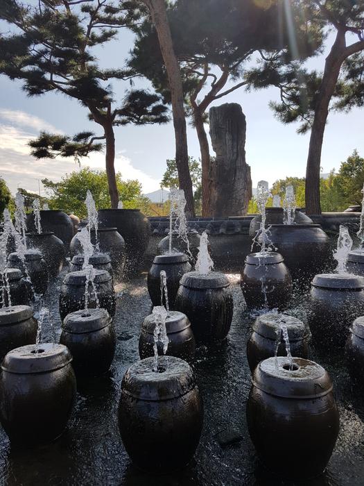 stone fountain barrels