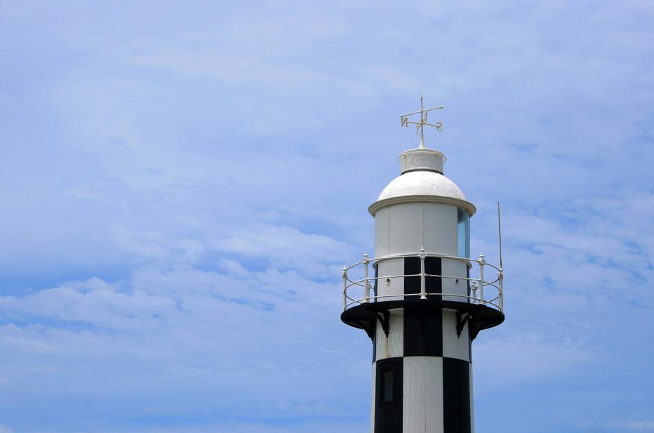 top of the lighthouse against the sky