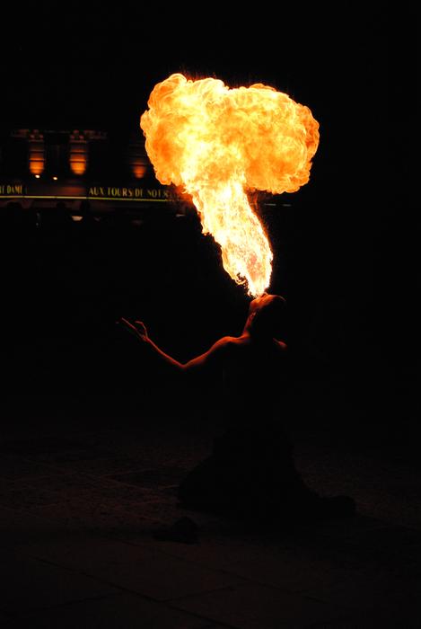 fire show on the beach