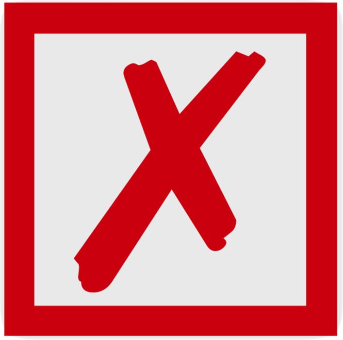 wrong incorrect cross try again