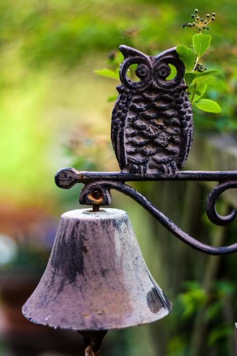 metal owl bell Garden Decoration