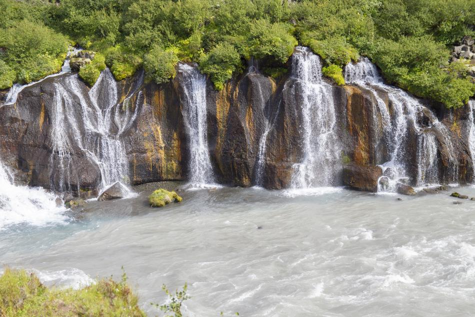 waterfalls in the forest are beautiful