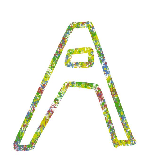 colorful graphic letter a