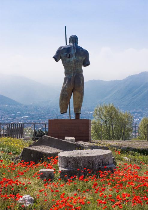 sculpture in the flower garden