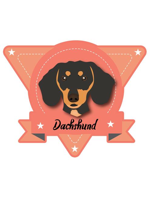 dachshund on pink emblem