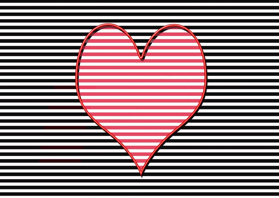 drawing of the heart on the lines