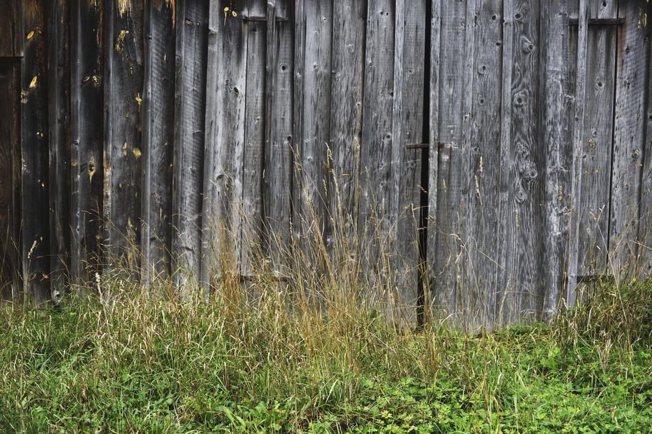 weathered wooden wall of Barn with Door