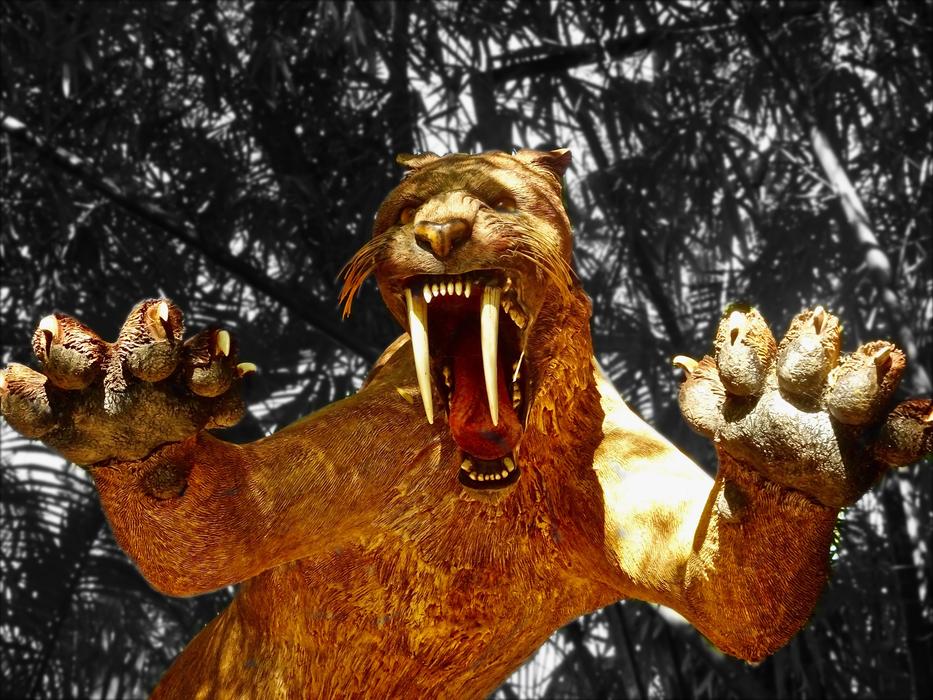 saber tooth tiger sculpture