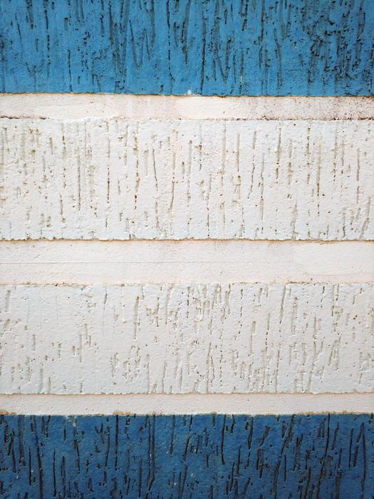 wall with blue and white stripes