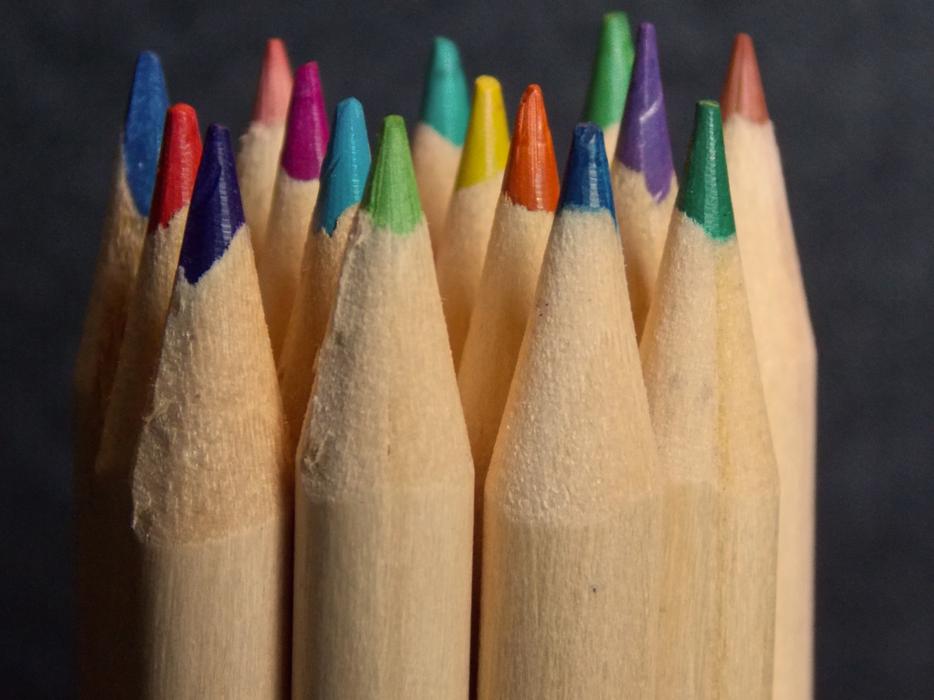 wooden colorful drawing pencils