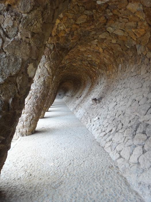 Washerwoman Portico by Antoni GaudÃ­ in the park Guell in spain, Barcelona